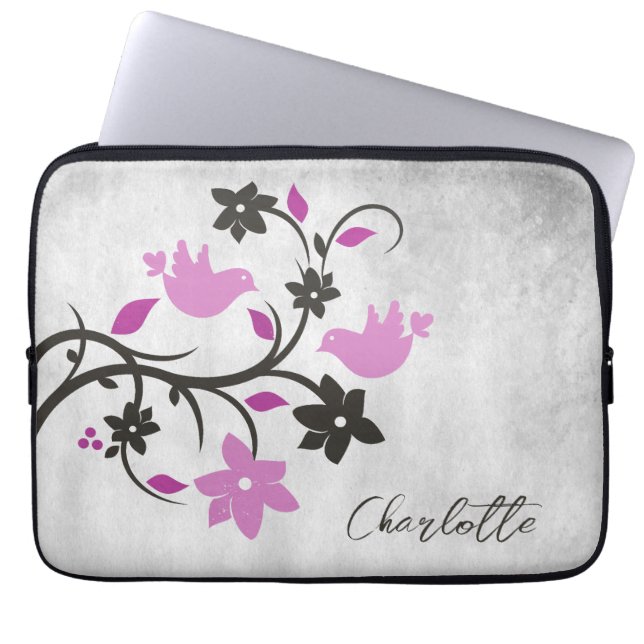Magenta Lovevogels - Aangepaste laptophoes Laptop Sleeve (Voorkant)
