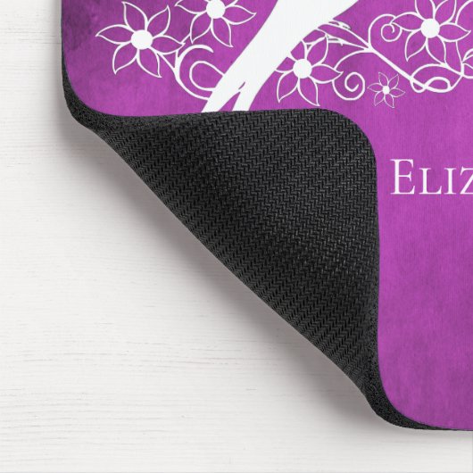 Magenta Lovevogels Floral Vine Muismat (Hoek)