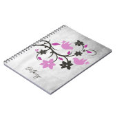 Magenta Lovevogels Gepersonaliseerd Notitieboek (Linkerzijde)