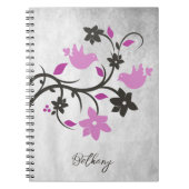 Magenta Lovevogels Gepersonaliseerd Notitieboek (Voorkant)