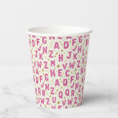 Magenta Magic Alphabet Sparkle Papieren Bekers (Achterkant)