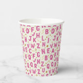 Magenta Magic Alphabet Sparkle Papieren Bekers (Links)