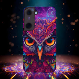 Magenta Magische Uil Samsung Galaxy Hoesje