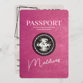 Magenta Malediven Paspoort Bewaar de datum Save The Date