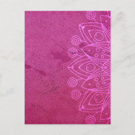 Magenta Mandala Zen Rustic Body Mind Spirit Briefkaart