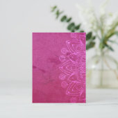 Magenta Mandala Zen Rustic Body Mind Spirit Briefkaart (Staand voorkant)
