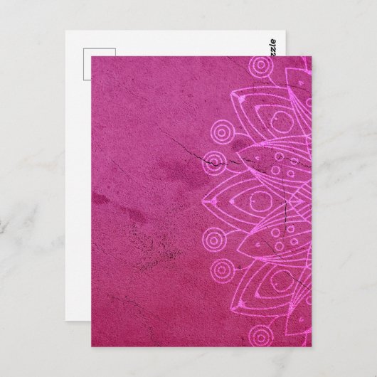 Magenta Mandala Zen Rustic Body Mind Spirit Briefkaart (Voorkant / Achterkant)