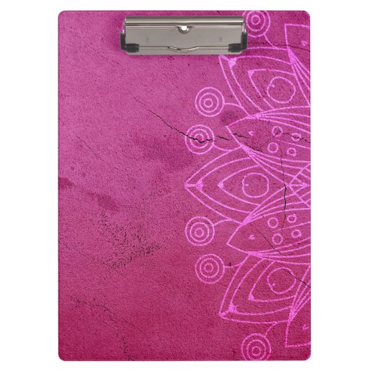 Magenta Mandala Zen Rustic Body Mind Spirit Klembord (Voorkant)