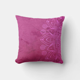 Magenta Mandala Zen Rustic Body Mind Spirit Kussen