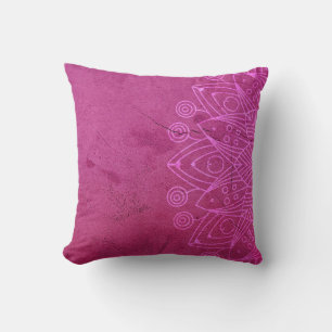 Magenta Mandala Zen Rustic Body Mind Spirit Kussen
