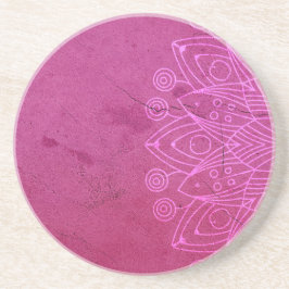 Magenta Mandala Zen Rustic Body Mind Spirit Stone Zandsteen Onderzetter