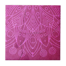 Magenta Mandala Zen Rustic Body Mind Spirit Tegeltje