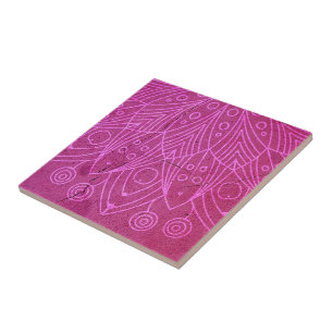 Magenta Mandala Zen Rustic Body Mind Spirit Tegeltje