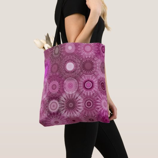 Magenta Mandala's Abstract Sierpatroon Tote Bag (Dichtbij)