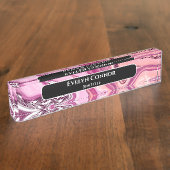 Magenta Marble Classy Modern - Gepersonaliseerd Naambordje (Zijkant)