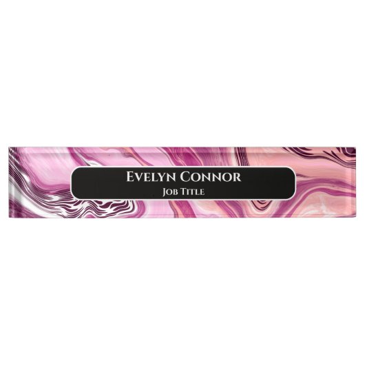 Magenta Marble Classy Modern - Gepersonaliseerd Naambordje (Voorkant)