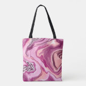 Magenta Marble Fluid Art Canvas tas (Achterkant)