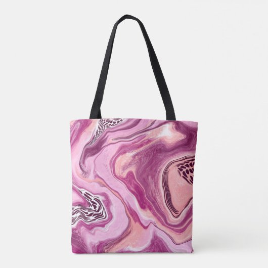 Magenta Marble Fluid Art Canvas tas (Achterkant)