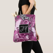 Magenta Marble Fluid Art Canvas tas (Dichtbij)