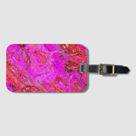 Magenta Marble Swirl Bagagelabel