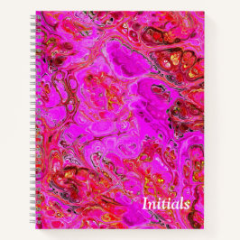 Magenta Marble Swirl gepersonaliseerd Notitieboek