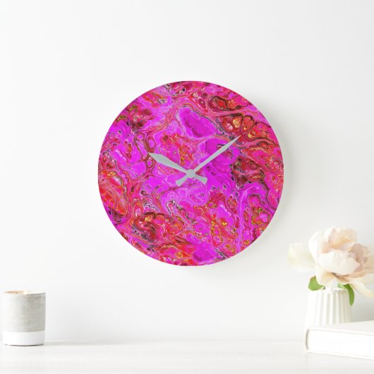 Magenta Marble Swirl Wall klok (Huis)