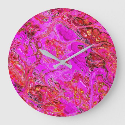 Magenta Marble Swirl Wall klok (Voorkant)