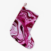 Magenta marble texture kleine kerstsok (Voorkant (Hangend))
