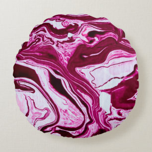 Magenta marble texture rond kussen