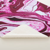 Magenta marble texture sherpa deken (3/4)
