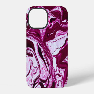 Magenta Marmer Textuur: Abstracte Vloeibare Kunst iPhone 12 Hoesje