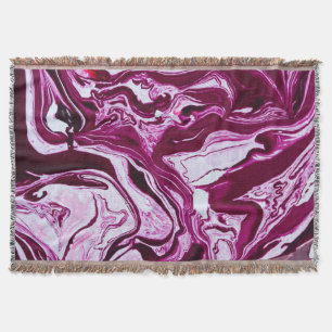 Magenta marmeren textuur: Abstracte vloeibare kuns Deken