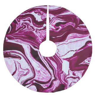 Magenta marmeren textuur: Abstracte vloeibare kuns Kerstboom Rok