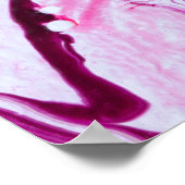 Magenta marmeren textuur: Abstracte vloeibare kuns Poster (Hoek)