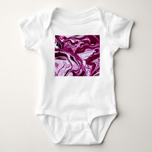 Magenta marmeren textuur: Abstracte vloeibare kuns Romper (Voorkant)