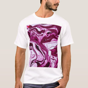 Magenta marmeren textuur: Abstracte vloeibare kuns T-shirt