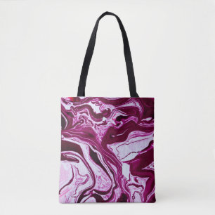 Magenta marmeren textuur: Abstracte vloeibare kuns Tote Bag
