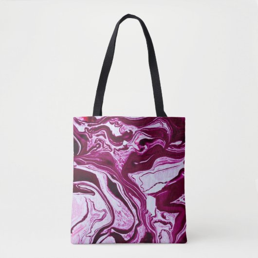 Magenta marmeren textuur: Abstracte vloeibare kuns Tote Bag (Voorkant)
