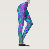 Magenta met marmering en Lime Green Groovy Abstrac Leggings (Rechts)