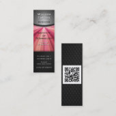 Magenta Metallic Elegance met QR code verticaal Mini Visitekaartje (Voorkant / Achterkant)