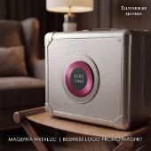 Magenta Metallic Zakelijk Logo Promo Magneet