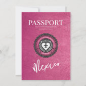 Magenta Mexico Passport Bewaar de datum Save The Date (Voorkant)