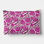 Magenta mid-century modern bloempatroon etui (Achterkant)