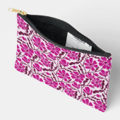 Magenta mid-century modern bloempatroon etui (Open)