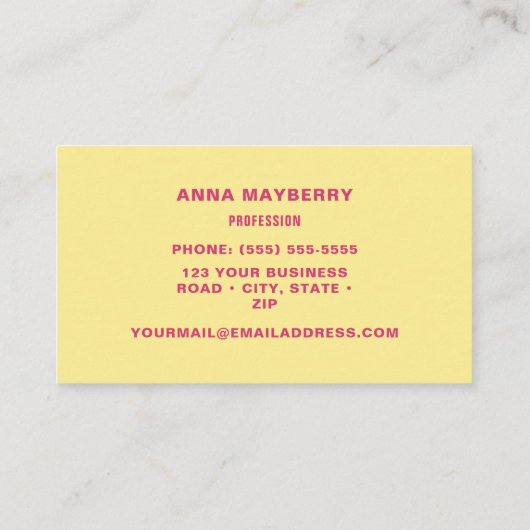 Magenta minimalist visitekaartje (Achterkant)