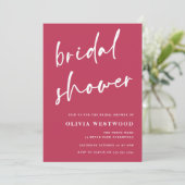 Magenta minimalistisch modern Vrijgezellenfeest Kaart (Staand voorkant)