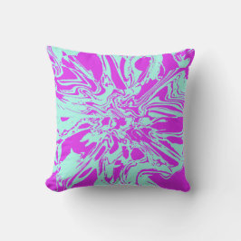 Magenta Mint wervelende Abstracte Flower Art Desig Kussen