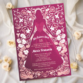  magenta mis quince años quinceañera kaart