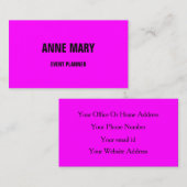 Magenta Modern Bold Helder Kleurrijk Roze Paarse Visitekaartje (Voorkant / Achterkant)
