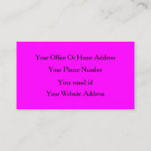 Magenta Modern Bold Helder Kleurrijk Roze Paarse Visitekaartje (Achterkant)